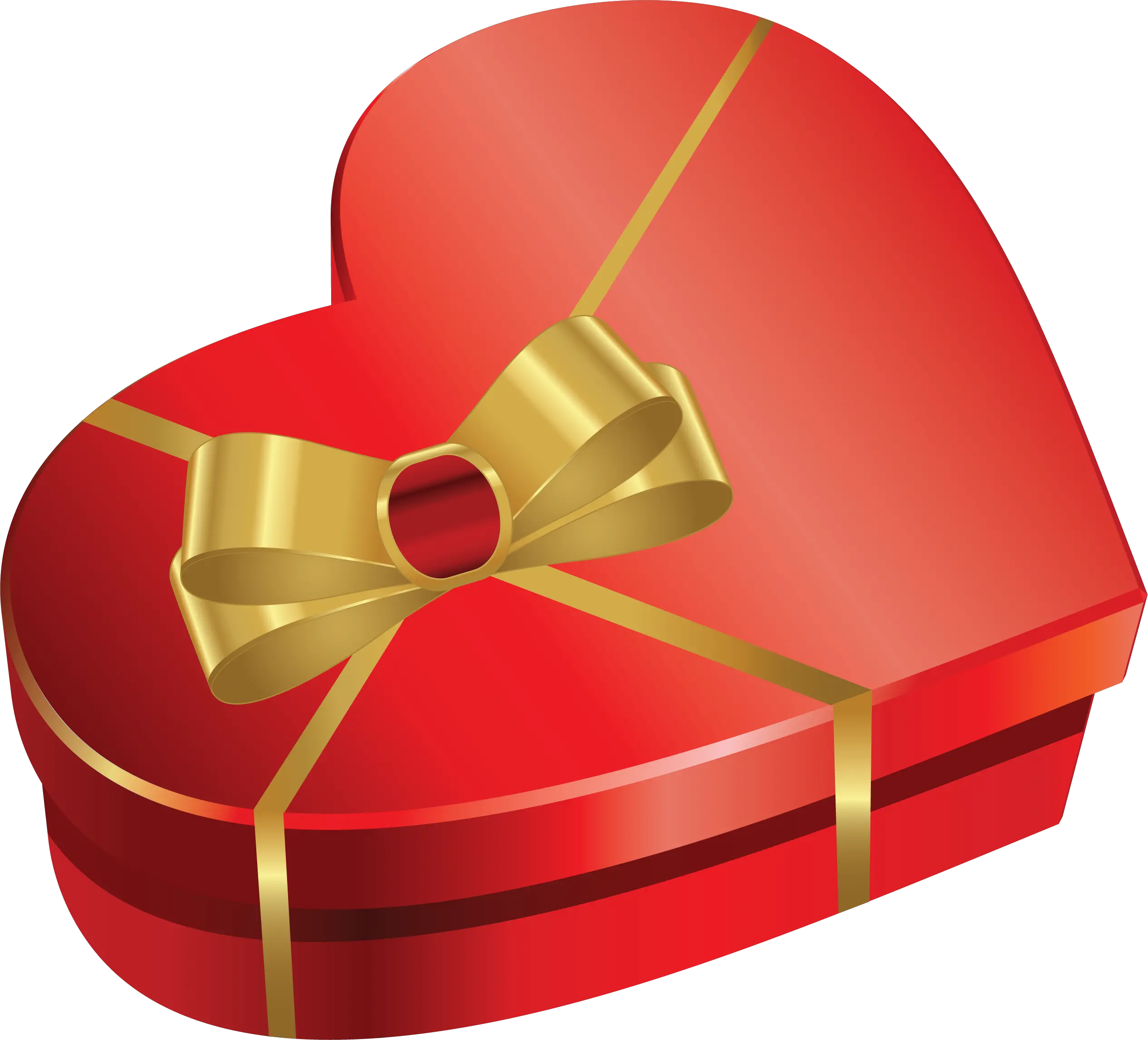 Red heart gift box PNG