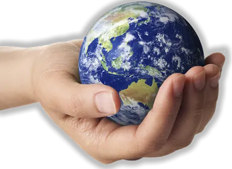 Globe earth in hand PNG