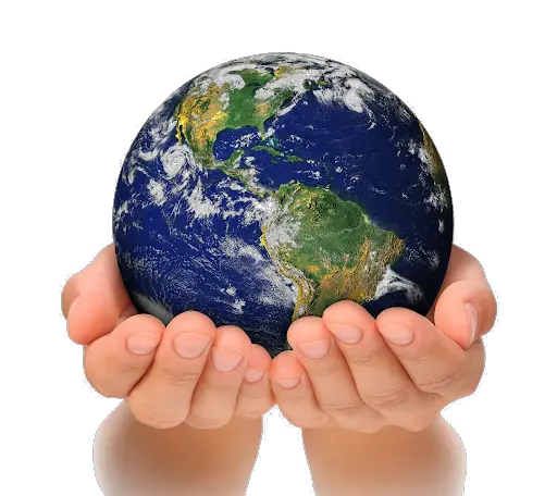 Globe earth in hands PNG