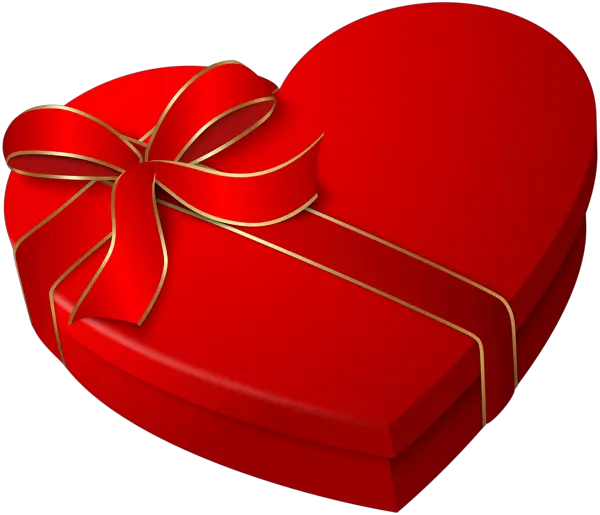 red heart gift box PNG