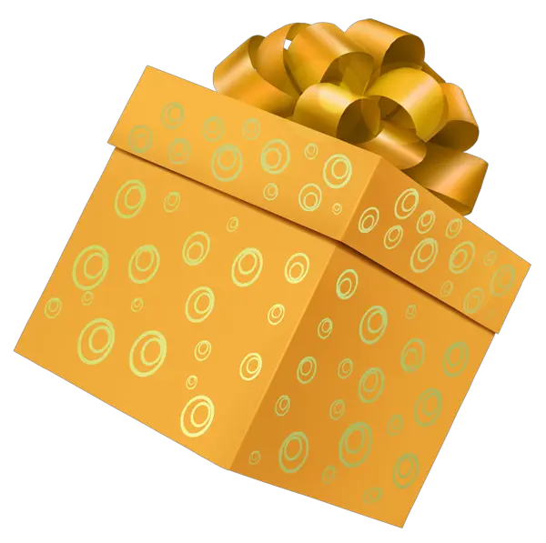 Yellow gift box PNG