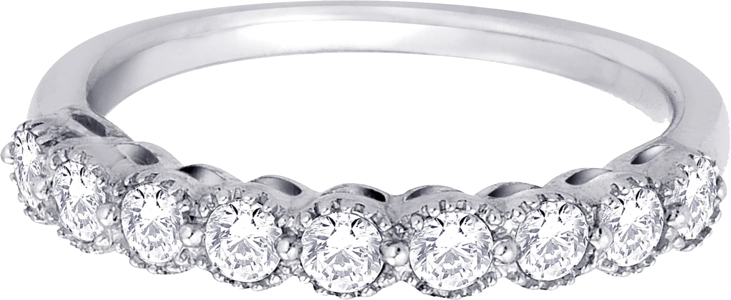 silver ring with diamonds PNG