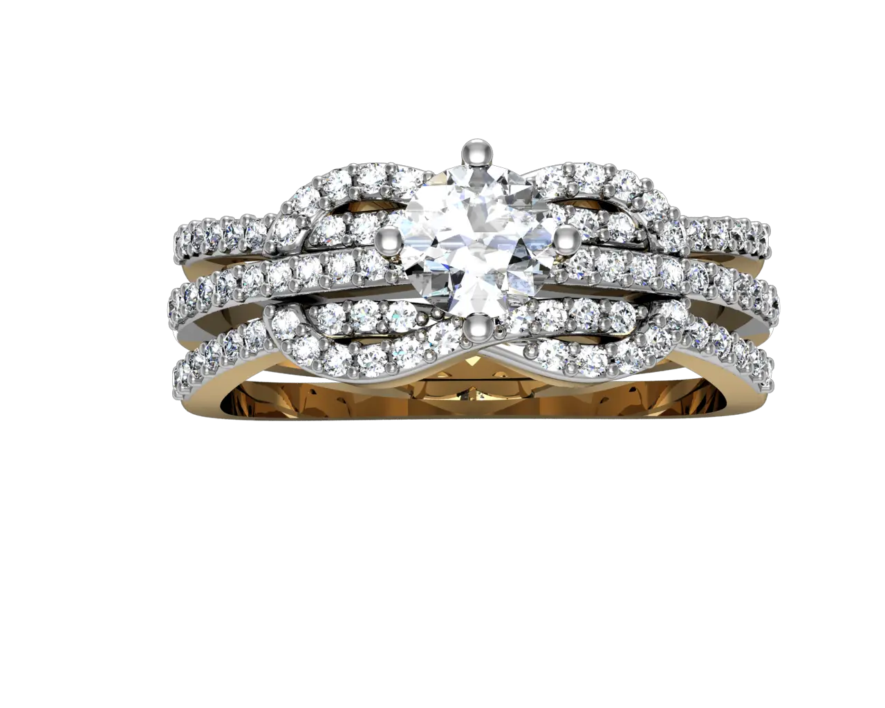 silver ring with diamonds PNG