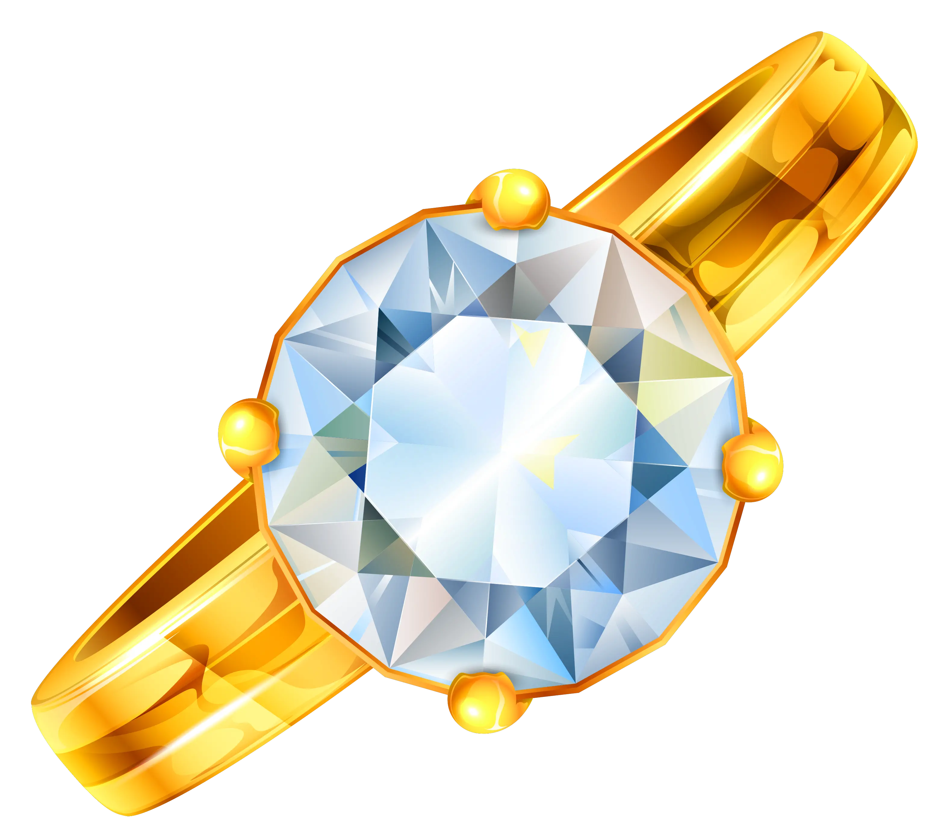 gold ring with diamond PNG