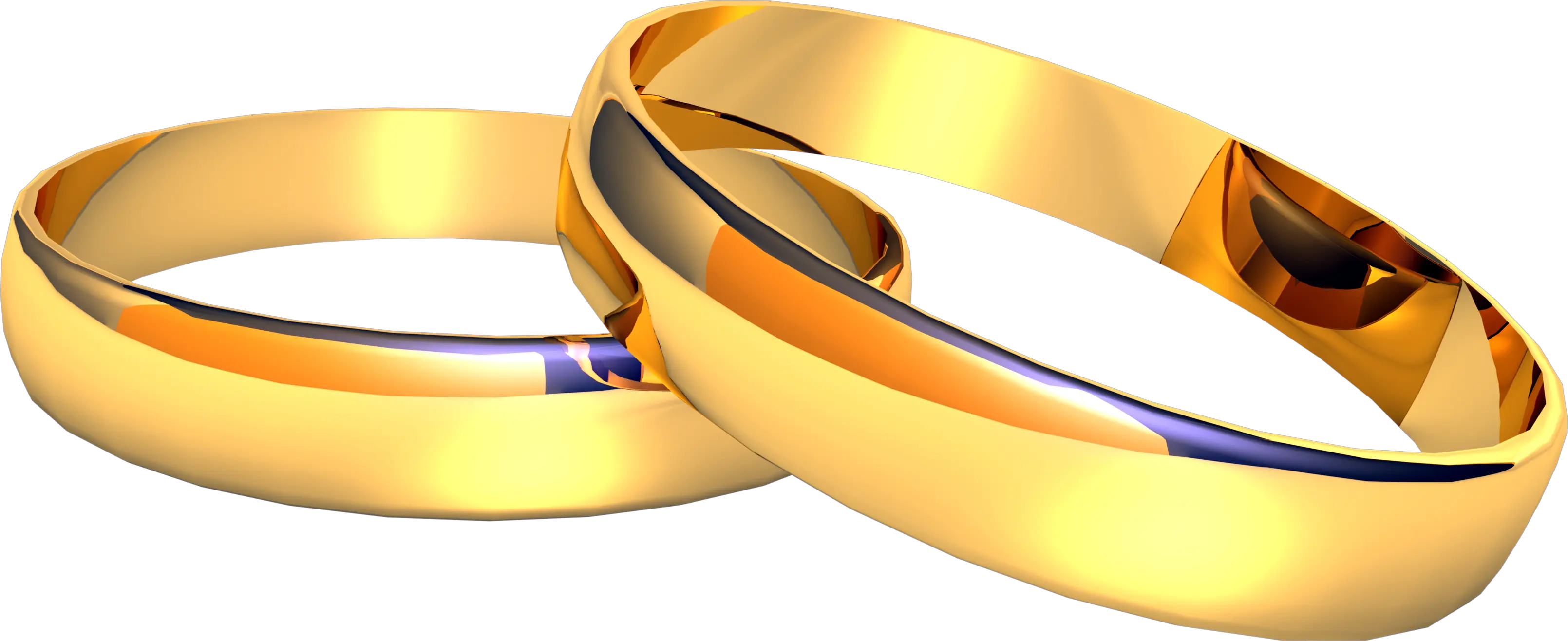 Wedding golden rings PNG image