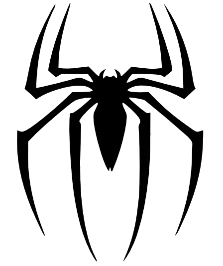 Black spider siluet logo PNG image