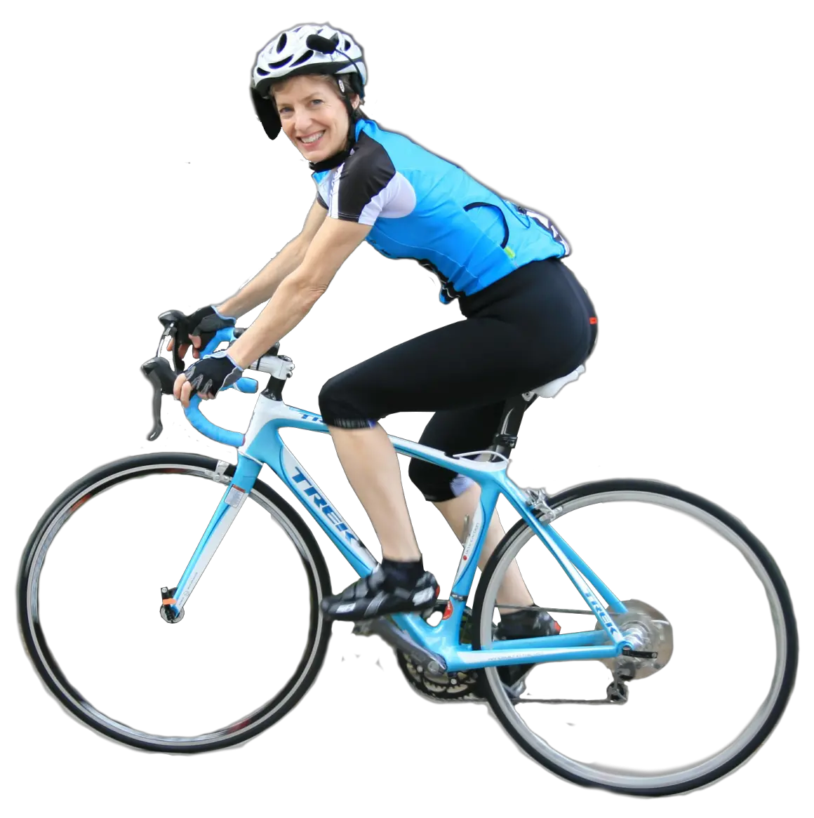 Woman on bicycle PNG image