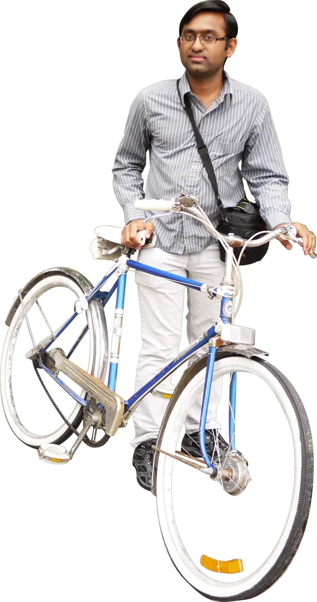 Man with bicycle PNG image